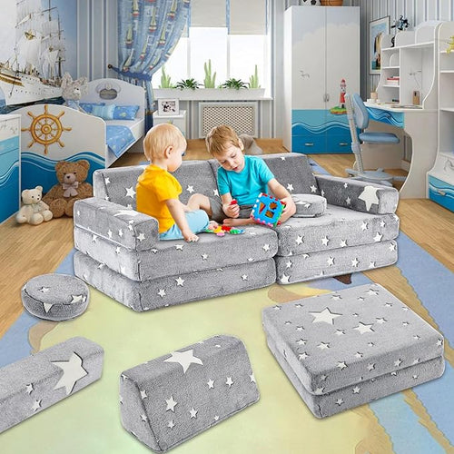 10Pcs Kids Play Couch, Toddler Sofa, Modular Kids Couch - Image 2