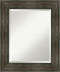 Amanti Art Brown Wall Mirror 26x22 Rail Rustic Char Rectangle Bathroom Mirror by AmantiArt
