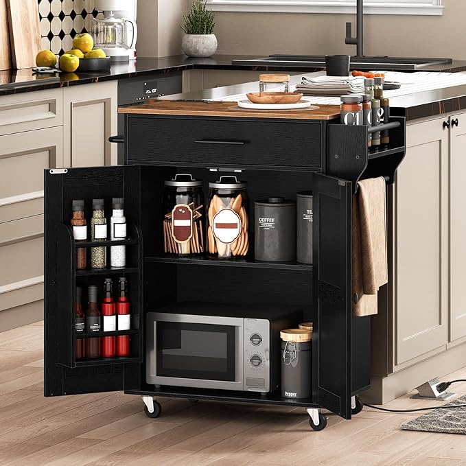 HOOBRO Kitchen Island with Power Outlet, Kitchen Island Storage Island with - Image 2