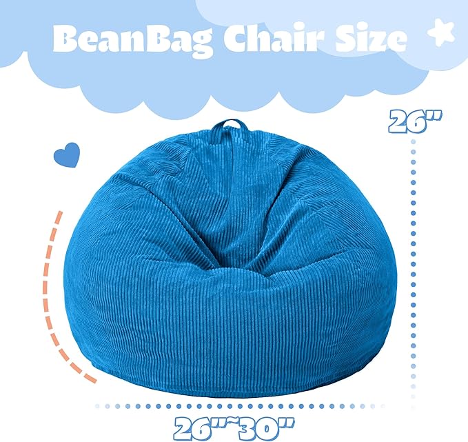 HABUTWAY 2 FT Bean Bag Chair, Giant Bean Bag Chairs, Big Bean Bags - Image 2