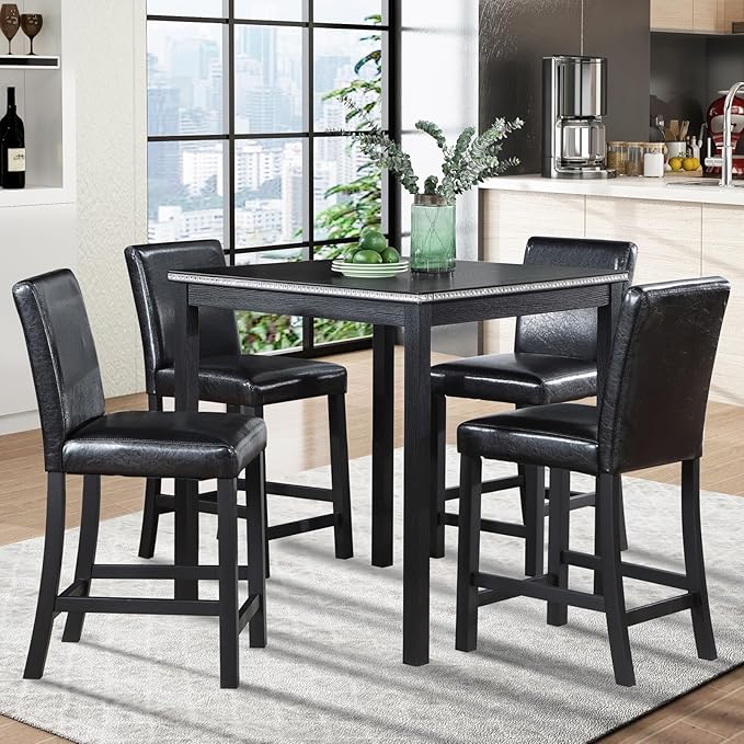 KEIKI 5-Piece Counter Height Dining Table Set by Unknown
