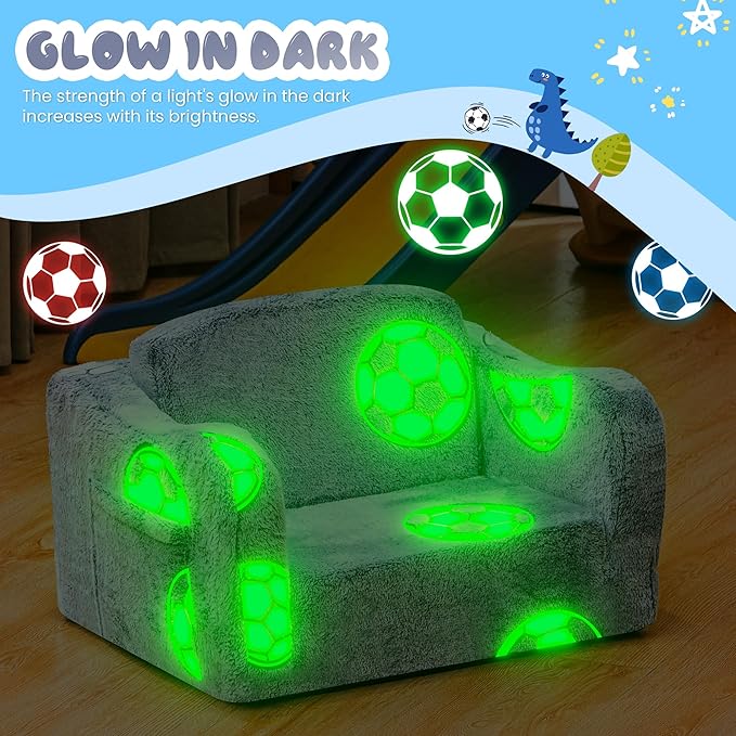 Lamerge 2-in-1 Toddler Couch, Glow in The Dark Baby Floor Bed, Foldable Toddler - Image 7