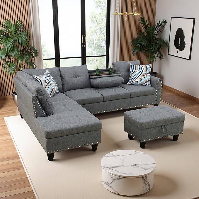 97.5" Oversized Sectional Couch, L Shaped Couch - Image 3