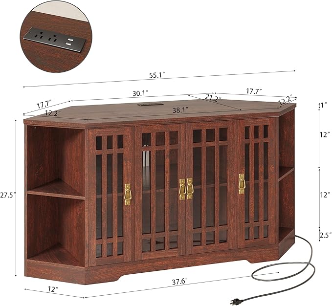 IRONCK Corner TV Stand for TVs up to 60 Inch - Image 9