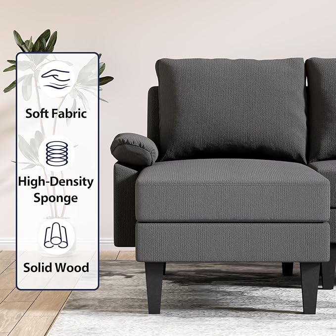 U Shaped Sectional Couch, Convertible Modular Sectional Sofa - Image 5