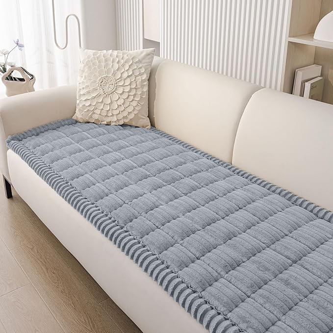 Smiry Couch Cover for Dogs Washable, Non Slip Fuzzy Pet Couch Covers for 3 by Smiry