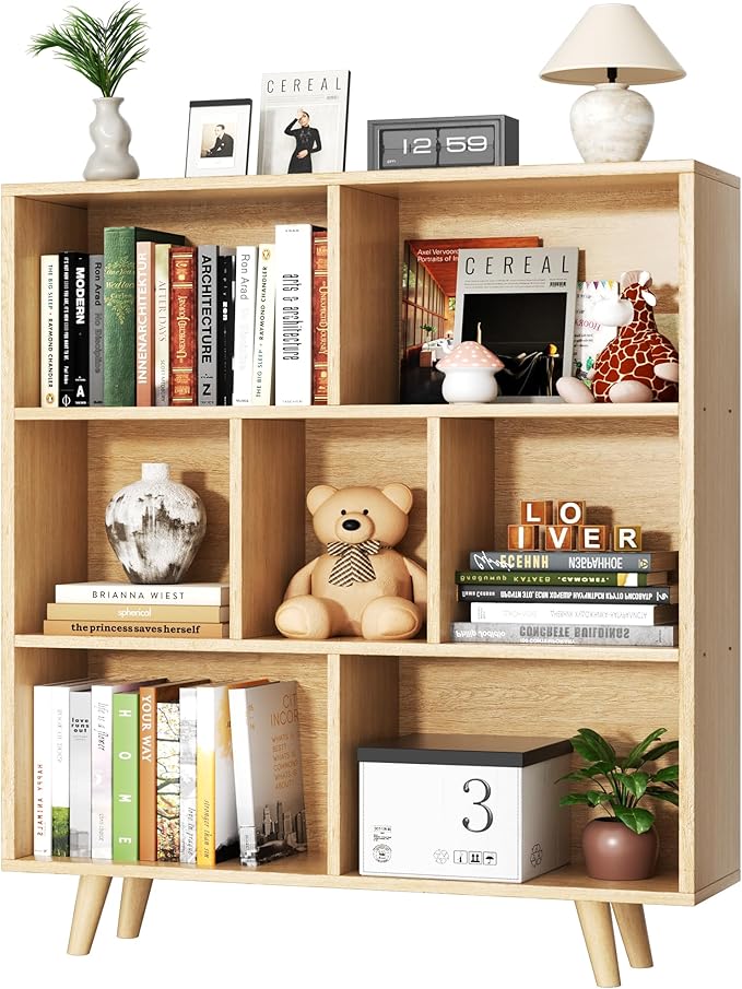 Shintenchi Cube Storage Organizer, 3 Tier Mid-Century Bookcase by Shintenchi