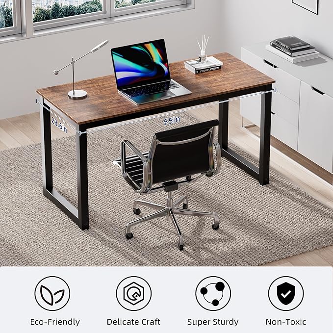 Decoholic 55 Inch Computer Desk, Home & Office PC Laptop Study Writing Table - Image 7