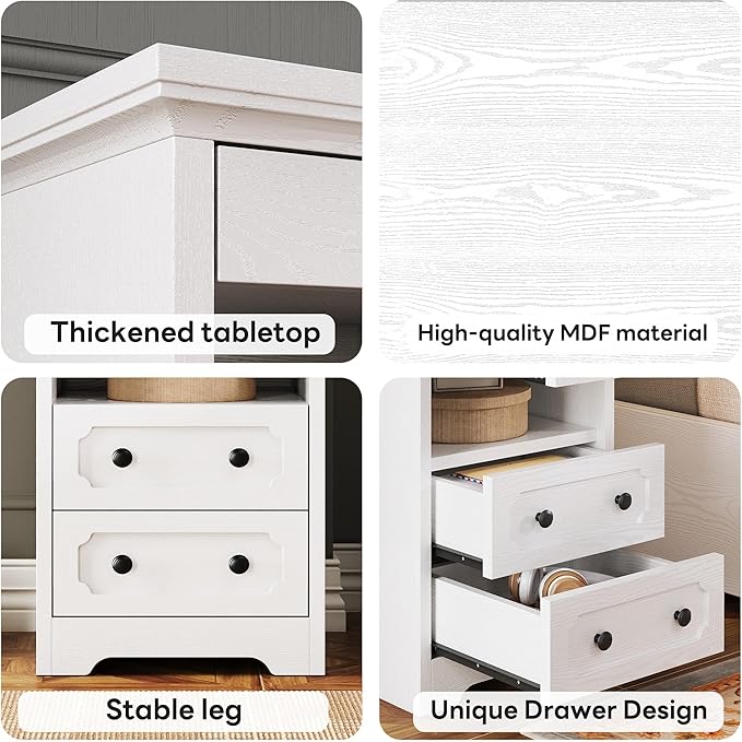 LIKIMIO Night Stand, Modern Bedside Table - Image 6