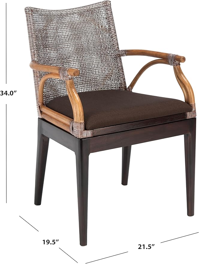 SAFAVIEH Home Collection Gianni Tropical Coastal Brown White Wash Solid Wood - Image 2