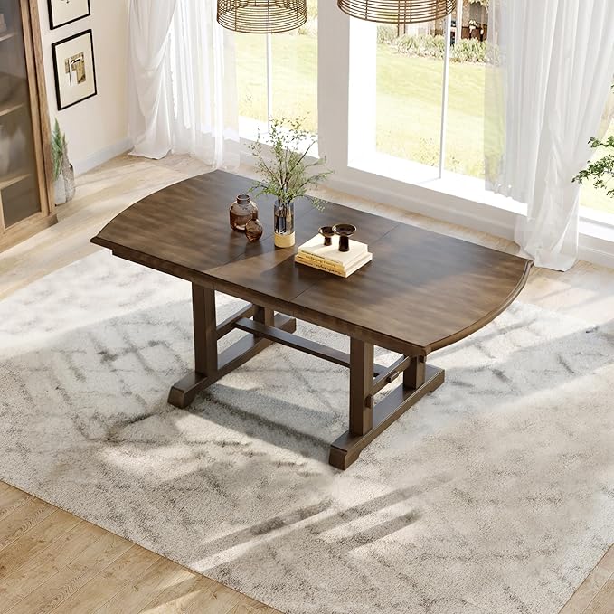 Ball & Cast Dining Table Set for 6, 6-Piece Kitchen Table Set W/ 4 Upholstered - Image 4