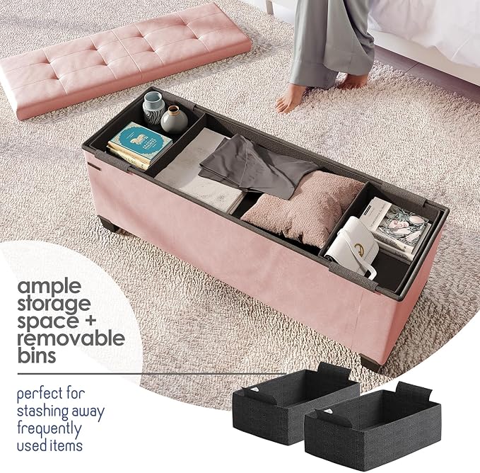 STORAGEBUD Storage Ottoman Bench - Image 3