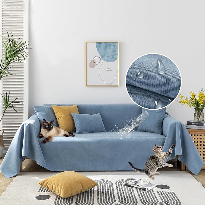 STACYPIK Waterproof Blue Sofa Cover by STACYPIK