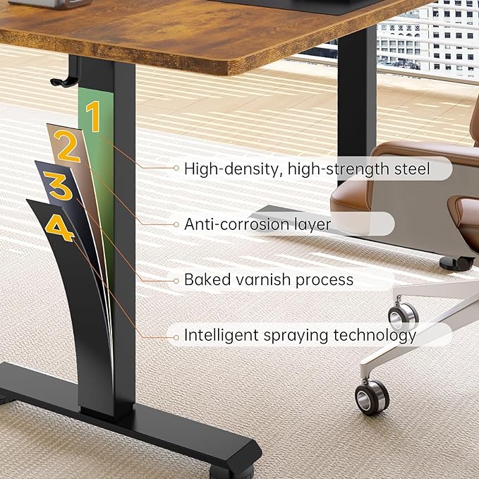 Veken 55 Inch Large Electric Standing Desk, 4 Memory Heights Adjustable - Image 6
