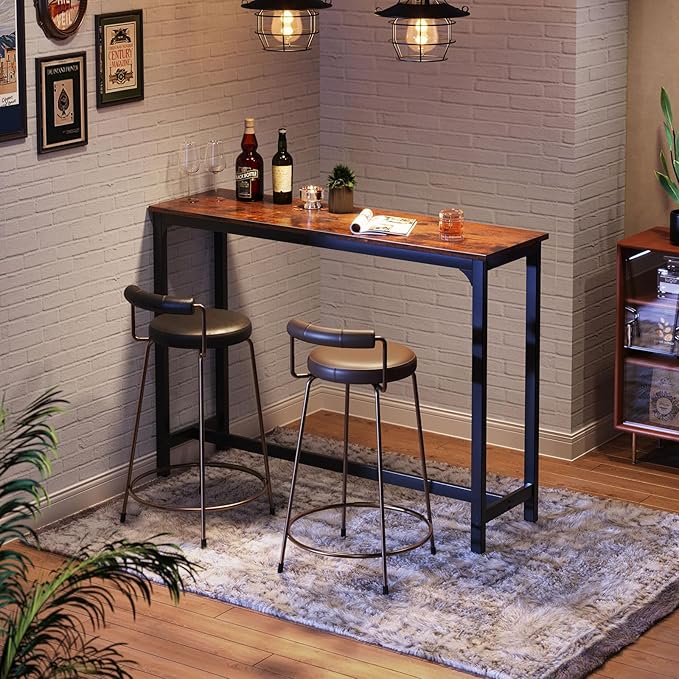 ODK 55 Inch Bar Table, Bar Height Pub Table, Counter Height Bar Table, - Image 2