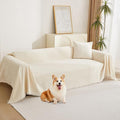 MYSKY HOME Beige Couch Covers Boho Style Chenille by MYSKYHOME