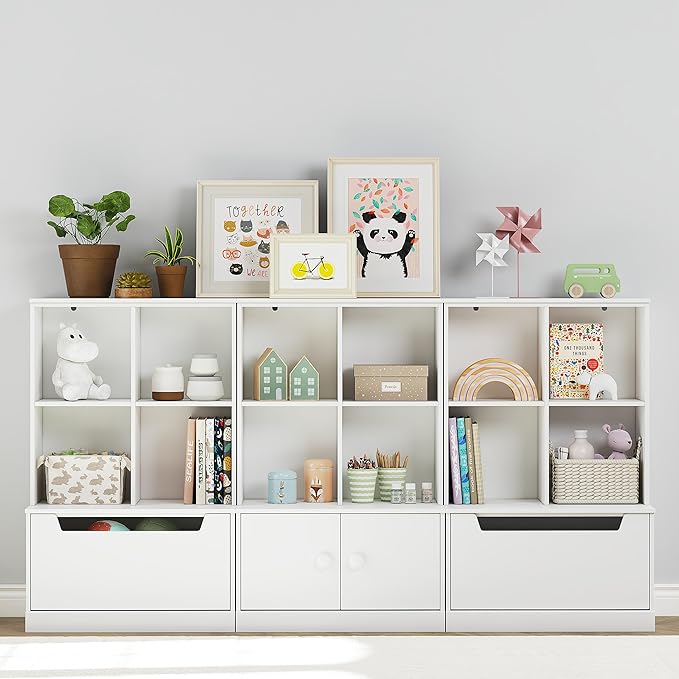 UTEX Kids Bookshelf and Toy Storage Organizer, Toddlers Bookcase - Image 4