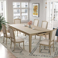 Merax Rustic 7 Piece 78.1inch Extendable Dining Table Set by Merax