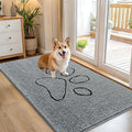 OLANLY Door Mat for Muddy Dog Paws 54x32, Ultra Absorbent Chenille Mud Doormat by OLANLY