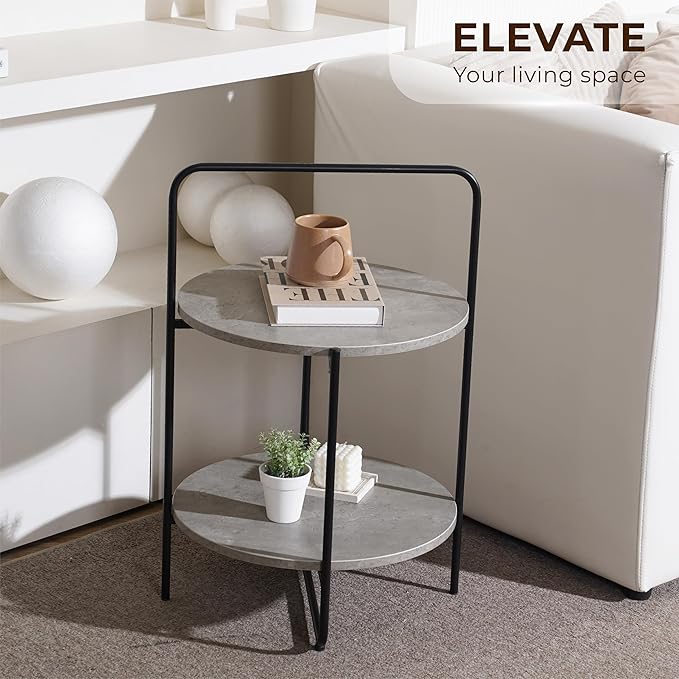Mijas 2-Tier Side Table, Round End Table, A Stylish and Functional Addition - Image 6