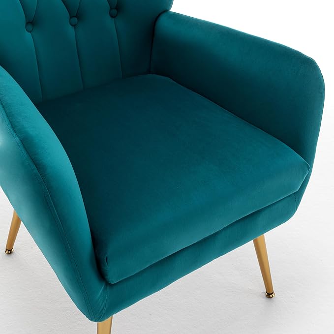 Container Furniture Direct Modern Chic Mid-Century Velvet Accent Armchair - Image 6