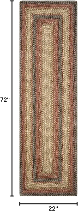 Russet Multi Color Jute Braided Rug Runner, 22x72 Rectangle - Image 2