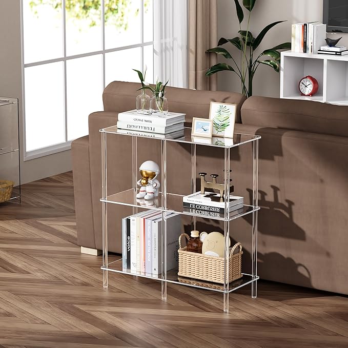 Acrylic Side Table Clear 3-Tier End Table - Image 6