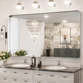 TokeShimi 60 x 36 Inch Brushed Silver Bathroom Mirror by RefinedBathroomAccessories