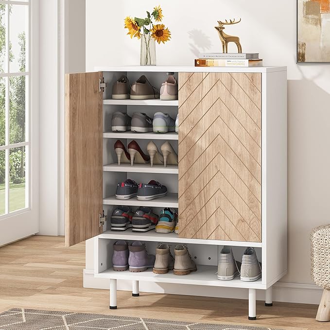 Tribesigns Shoe Cabinet, 18 Pair Rack Organizer Cabinet by Tribesigns
