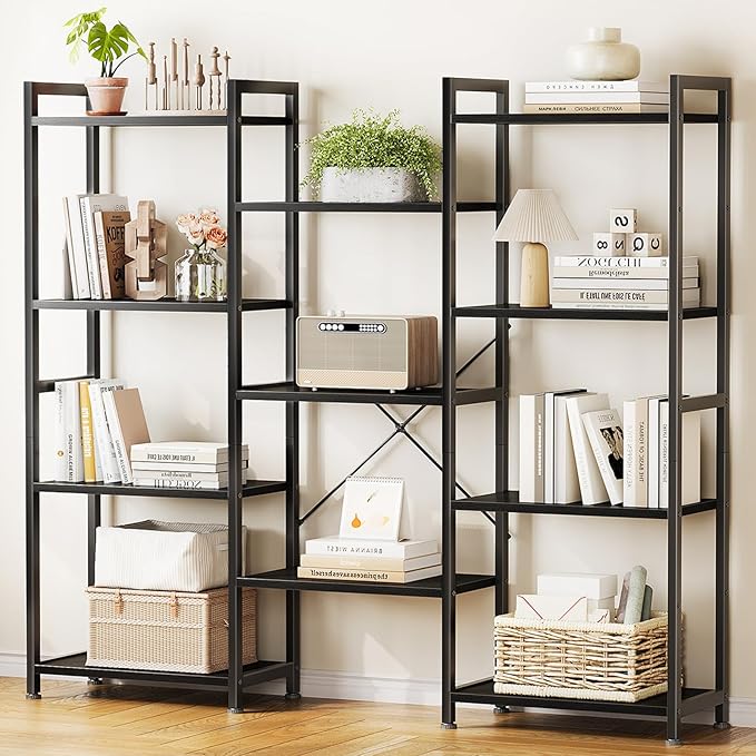 Casaottima Triple 4 Tier Bookshelf, Large Bookcase by Casaottima