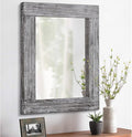 Large Wall Mirror Farmhouse Vintage Rustic Wood Framed Rectangular Mirror by HLFMVWE
