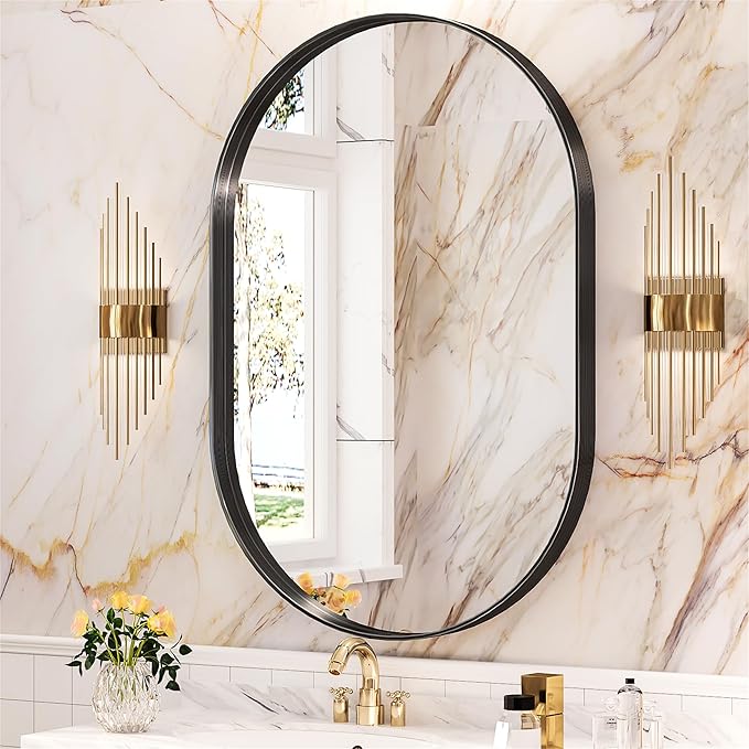 Suidia 24" x 36" Bathroom Mirror, Bathroom Vanity Mirror Metal Framed, by SuidiaMirror