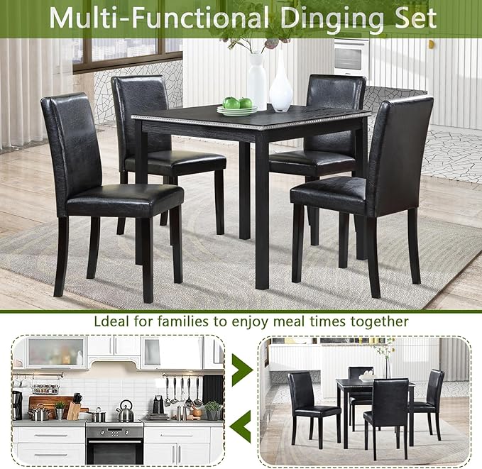 KEIKI 5-Piece Standard Height Dining Table Set - Image 4