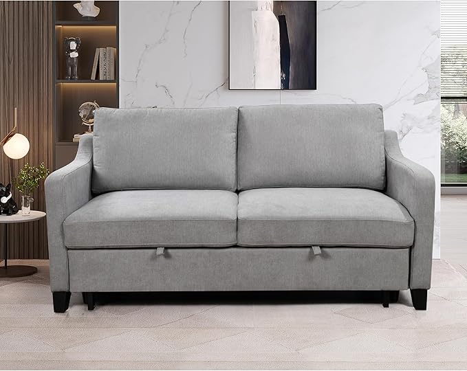 ERYE Modern 3-in-1 Sofa Loveseat Convertible Sleeper Sofabed, Queen Size by Unknown