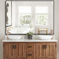 Black Bathroom Mirror for Wall, 30x48 Inch Rectangle Mirrors by DESBING