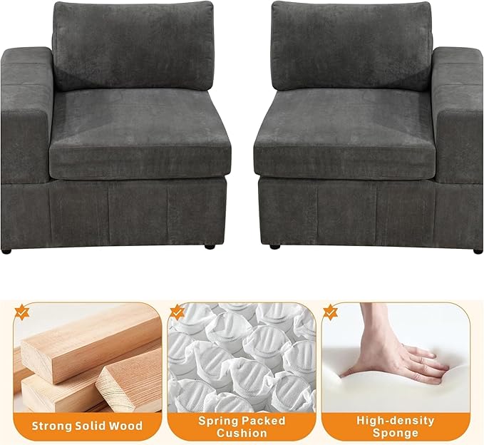 Sectional Couches for Living Room, 103″3 Seater Cloud Couch, Modern Comfy - Image 4