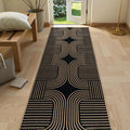 Lahome Modern Geometric Black Runner Rug, 2x8 Indoor Outdoor Hallway Kitchen by Lahome