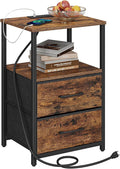 TUTOTAK End Table with Charging Station, Night Stand, Side Table with 2 USB by WelcometotheTUTOTAKHome