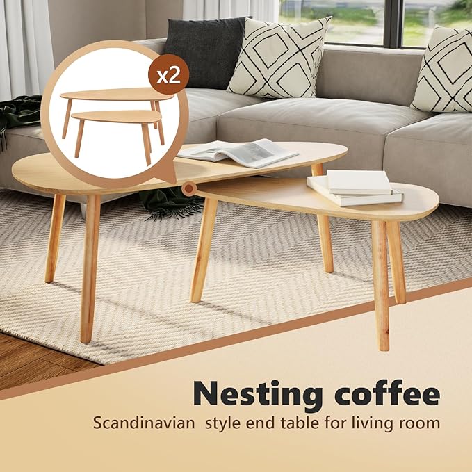 vidaXL Nesting Coffee Table 2 pcs, Side Tables - Image 5