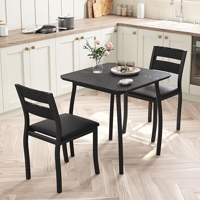GAOMON Dining Table Set for 2, 3 Piece Small Kitchen Table and 2 Upholstered by GAOMON