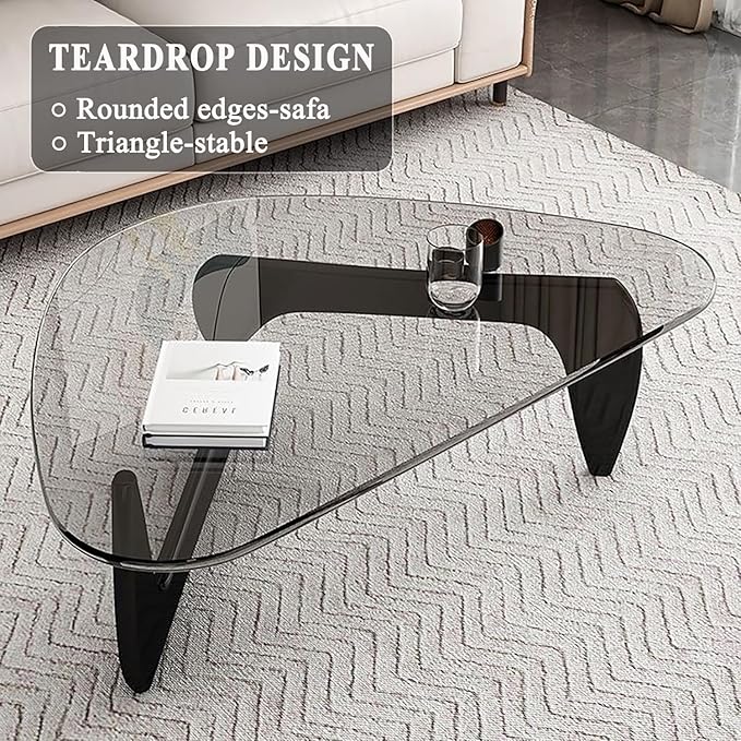 Modern Glass Coffee Table for Living Room, Mid Century Small Coffee Tables - Image 5
