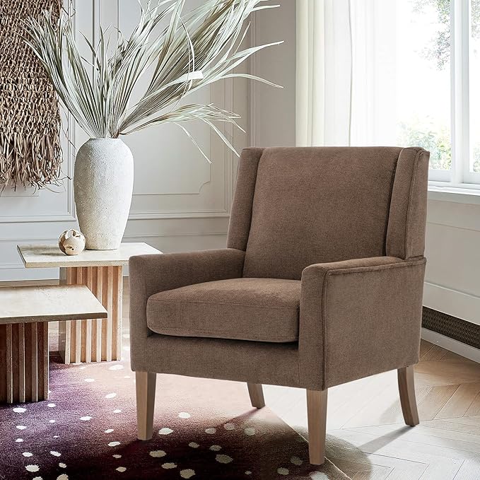 COLAMY Modern Wingback Living Room Chair, Upholstered Fabric Accent Armchair - Image 7
