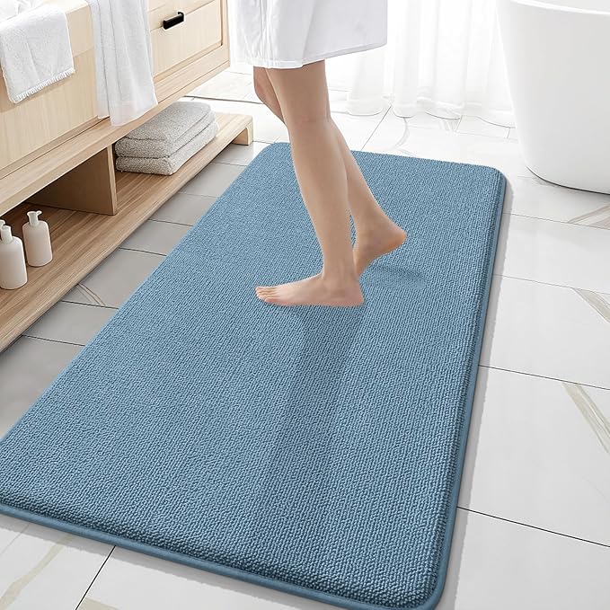 OLANLY Thick Memory Foam Bath Mat Rug 47x20, Extra Soft Absorbent Bathroom Rug by OLANLY