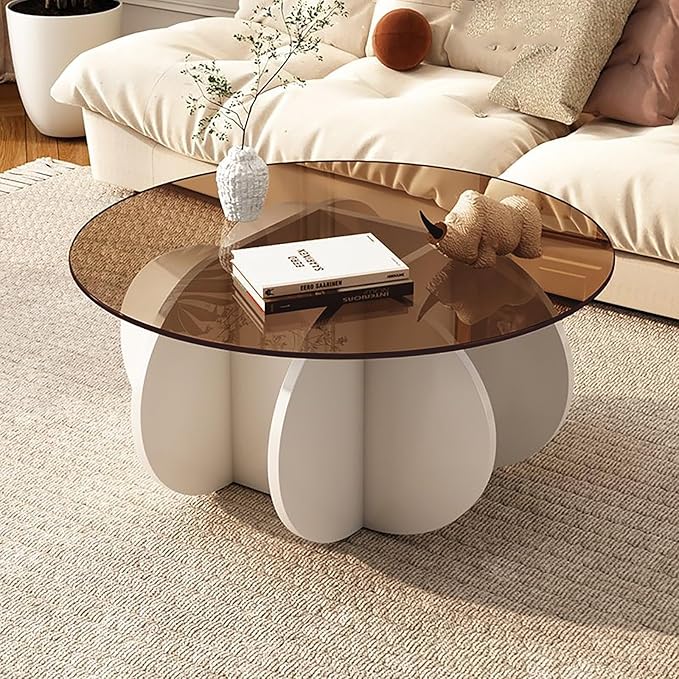 Mid Century Modern Round Glass Coffee Table - Image 3