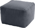 MeMoreCool Square Stuffed Pouf Ottoman Foot Rest, Stripe Furry Floor Pouf Foot by MeMoreCool