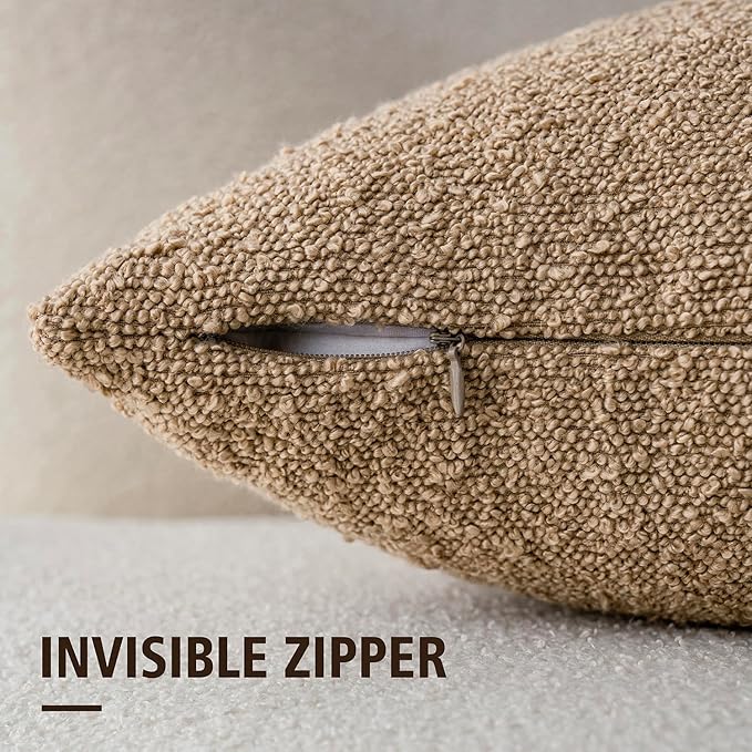 Foindtower Pack of 2, Decorative Textured Boucle Throw Pillow Covers Accent - Image 3