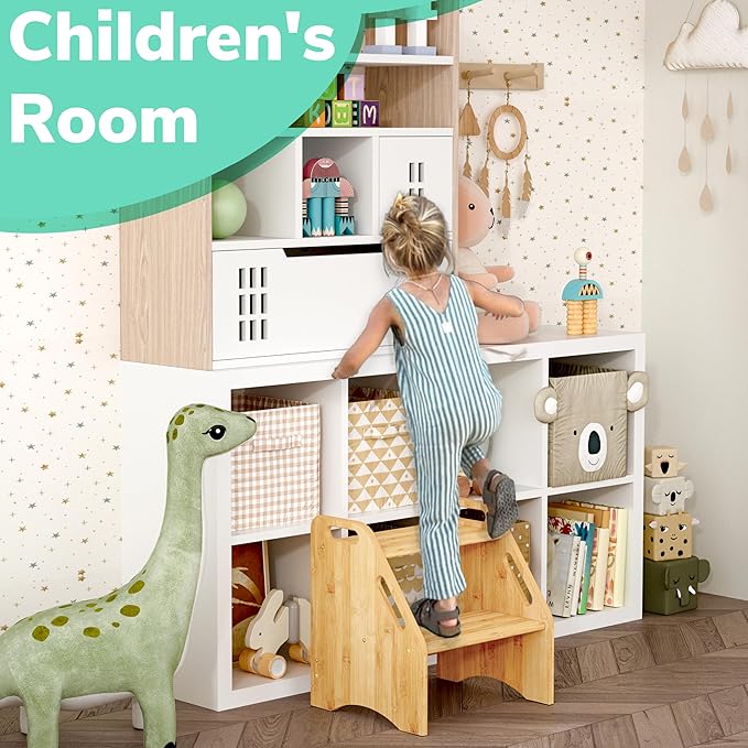 AMBIRD Wooden Step Stool, 15.75'' H Potty Training Toddler 300 lbs Capacity - Image 7