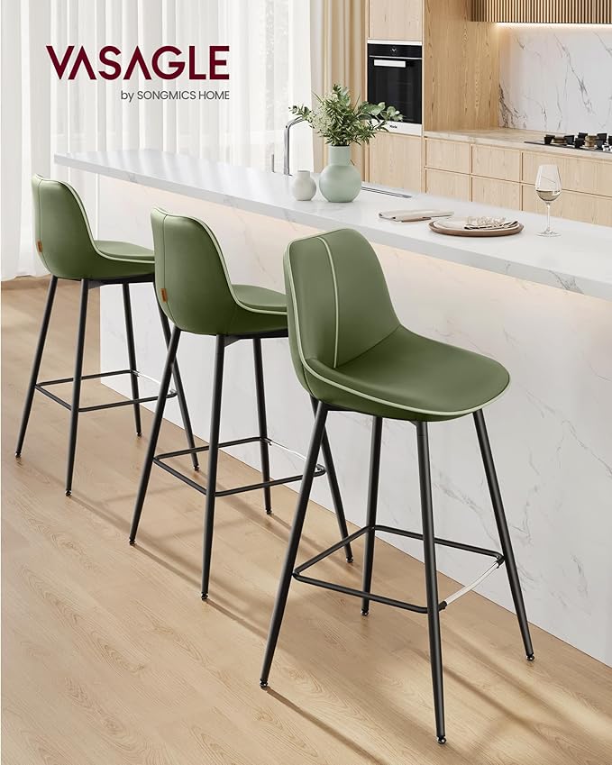 VASAGLE Bar Stools Set of 2, Bar Height Bar Stools - Image 3
