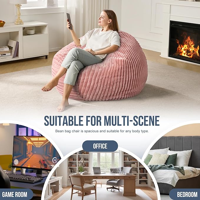 3ft Bean Bag Chairs for Adults Large Beanbag Chair - Image 6