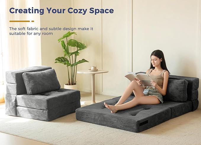MAXYOYO Convertible Sofa Bed, Fold Out Loveseat Sleeper Sofa - Image 7